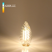 Филаментная лампа свеча витая Свеча витая F 7W 4200K E14
